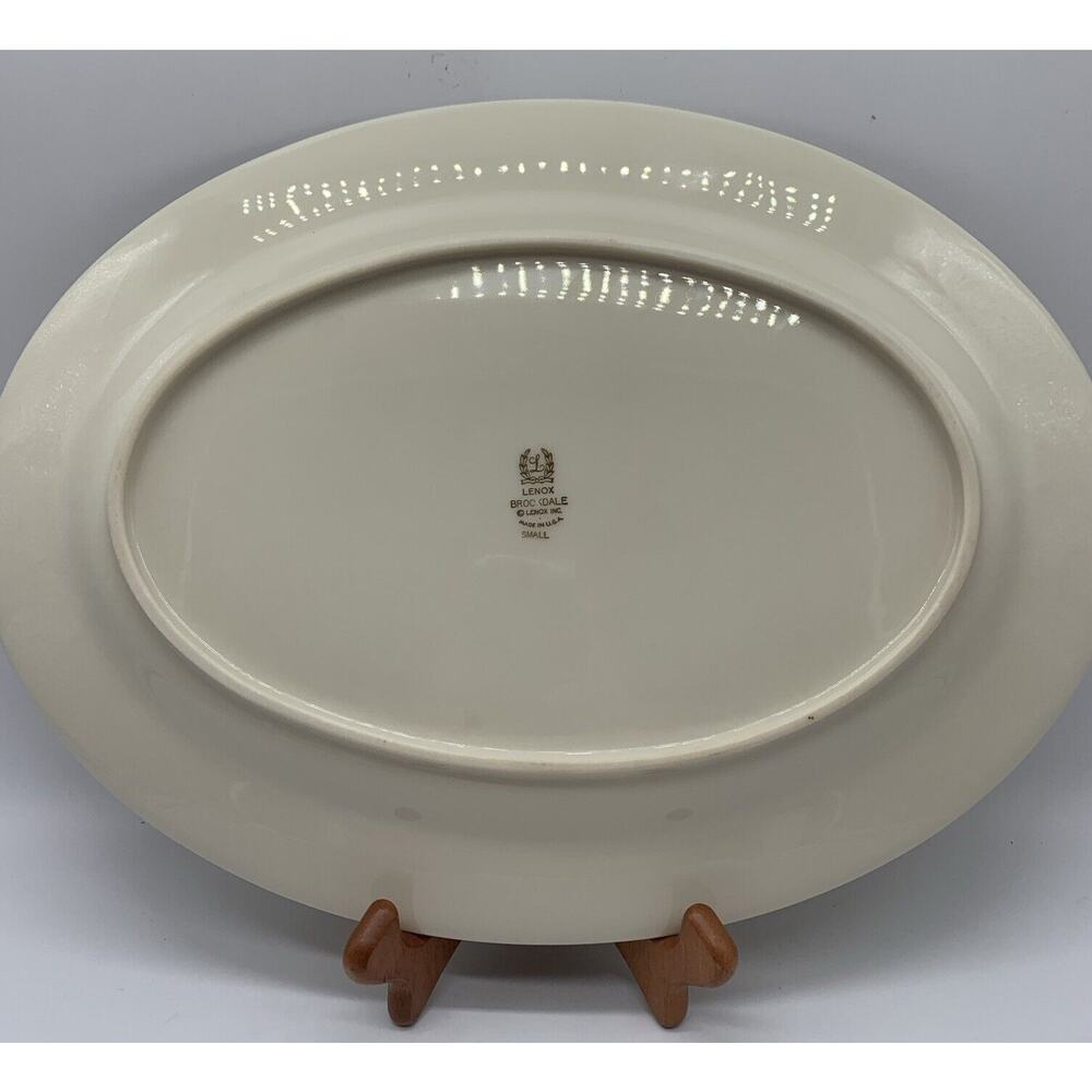 Vtg Lenox Brookdale 13 5/8” Oval Serving Platter Platinum Trim Retired - Picture 2 of 6